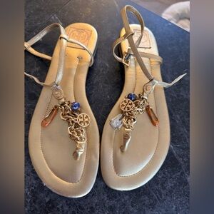 Tory Burch Gold Charm Sandals